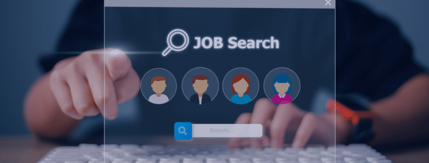 A person using a digital job search interface, symbolizing innovative and non-traditional job search strategies to land a dream job in 2025.