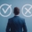 Business professional weighing hiring choices with check and cross symbols, representing how Recruitment agencies south Africa help employers choose between temporary and permanent hiring.